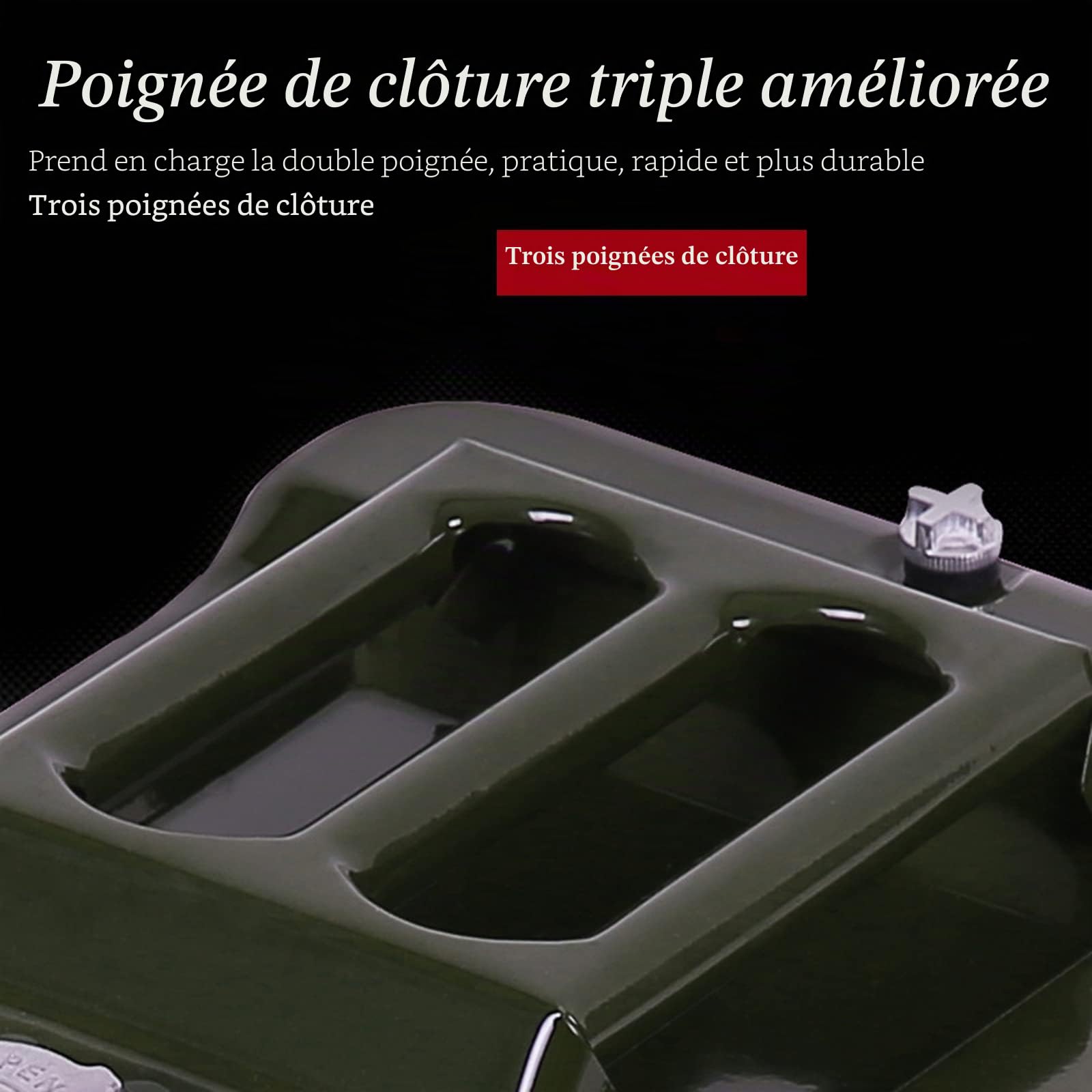 Latierra Jerrican en métal de 20 l avec bec verseur flexible, homologation ONU pour essence et diesel, vert