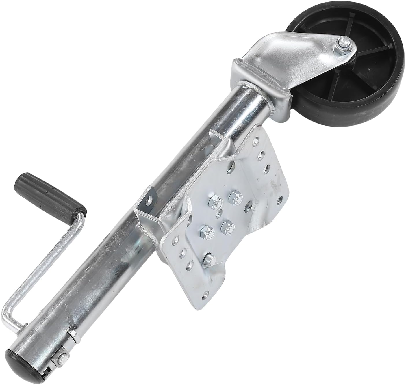 Akozon 1000 lbs Swivel Boat Trailer Jack with Single Wheel, Foldable Handle, 264mm Lift, On Design for RVs, Boats, Horse & Utility Trailers