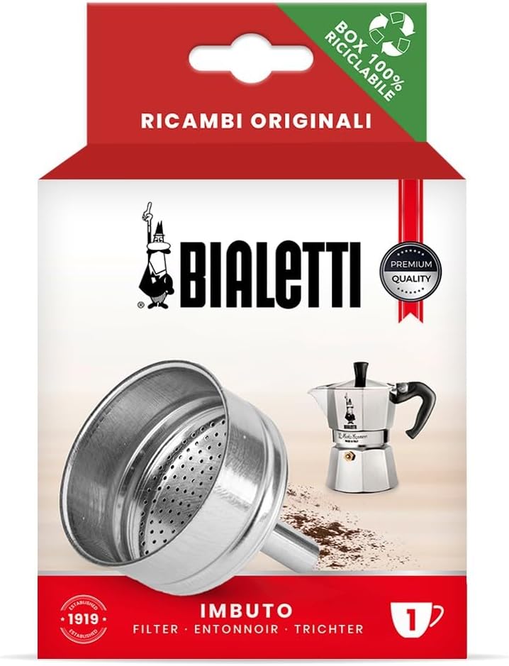 Bialetti Spare Parts, Includes 1 Funnel, Compatible with Moka Express, Fiammetta, Break, Happy, Dama, Mini Express and Rainbow (1 Cup)