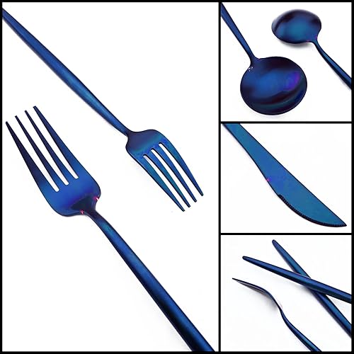 Miniatura 2 de JASHII Juego de cubiertos de viaje de acero inoxidable, tenedor, cuchara, cuchillo, pajilla, cubiertos reutilizables con estuche, juego de