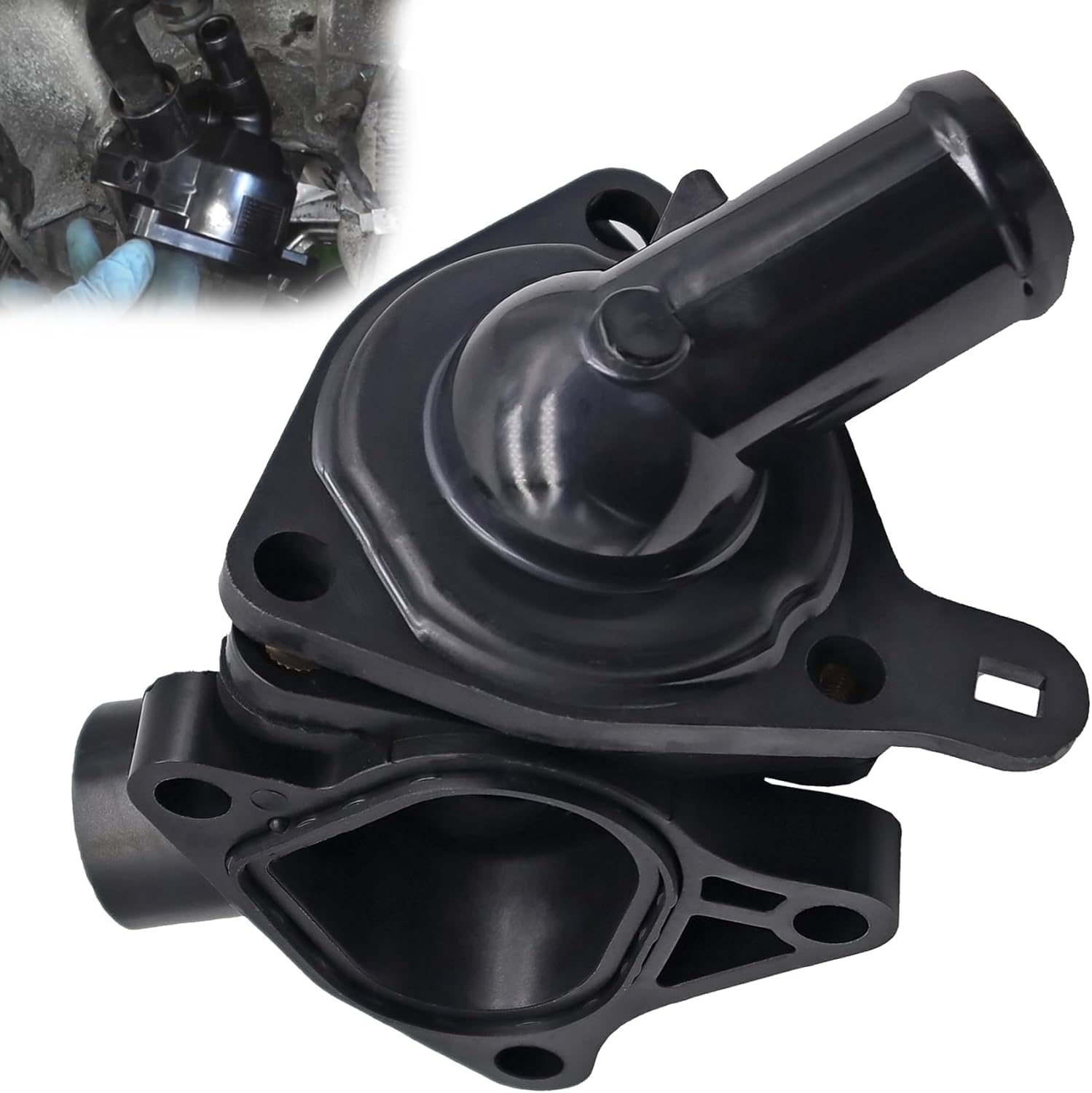 19320-PNA-003 Engine Coolant Thermostat Housing Fit for Honda Civic 2002-2005 2.0L, CR-V 2002-2006 2.4L for Acura RSX 2002-2006 2.0L Replace 19301-PNA-003 19320PNA003
