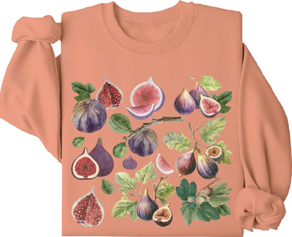 Fig Shirt Retro Fig Botanical Hoodie&Sweatshirt Long Sleeve Pullover Hoodie for Men Women