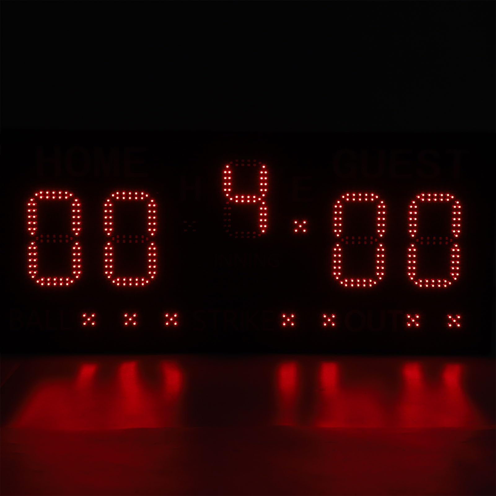 aqxreight Elektronische Baseball-Anzeigetafel mit Fernbedienung, 5-stelliges LED-Display für Klare Sicht, Digitaler Softball- und Basketball-Ergebnisanzeiger für Spiele Im Innen- und Außenbereich