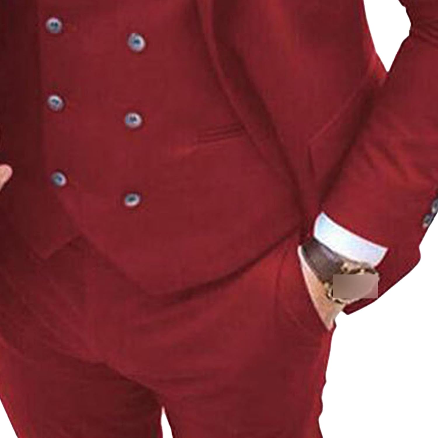 JEsilunmaMY Men's 3 Piece Double Breasted Suit Slim Groom Tuxedo Blazer Vest Pants Formal Suit for Wedding Prom Dinner Party