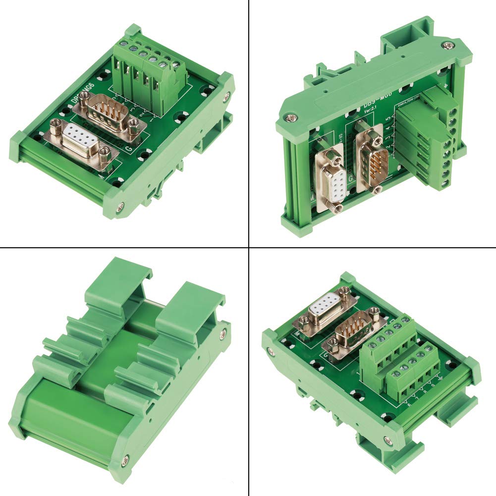DB9 Breakout Board Module Electrical Controls 1 X 35mm DIN Rail Mount Interface Module for 35mm Wide Electronics C45 Rails