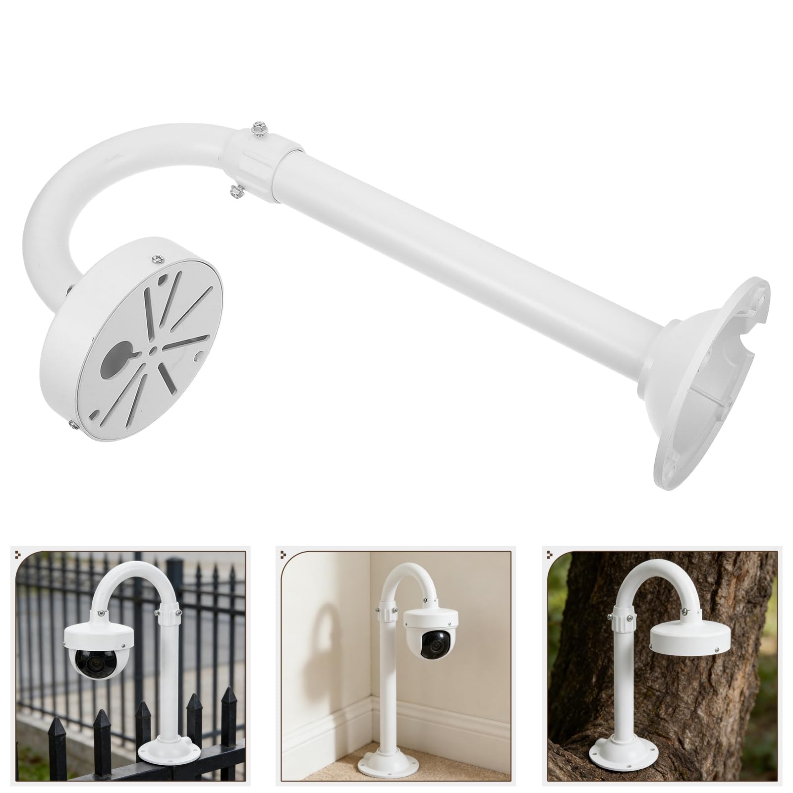 Ipetboom Soporte Telescópico para Cámara de Seguridad Ajustable 30-60 Cm Aleación de Aluminio Resistente Soporte de Pared para Cámara Interior y Exterior Montaje Vigilancia
