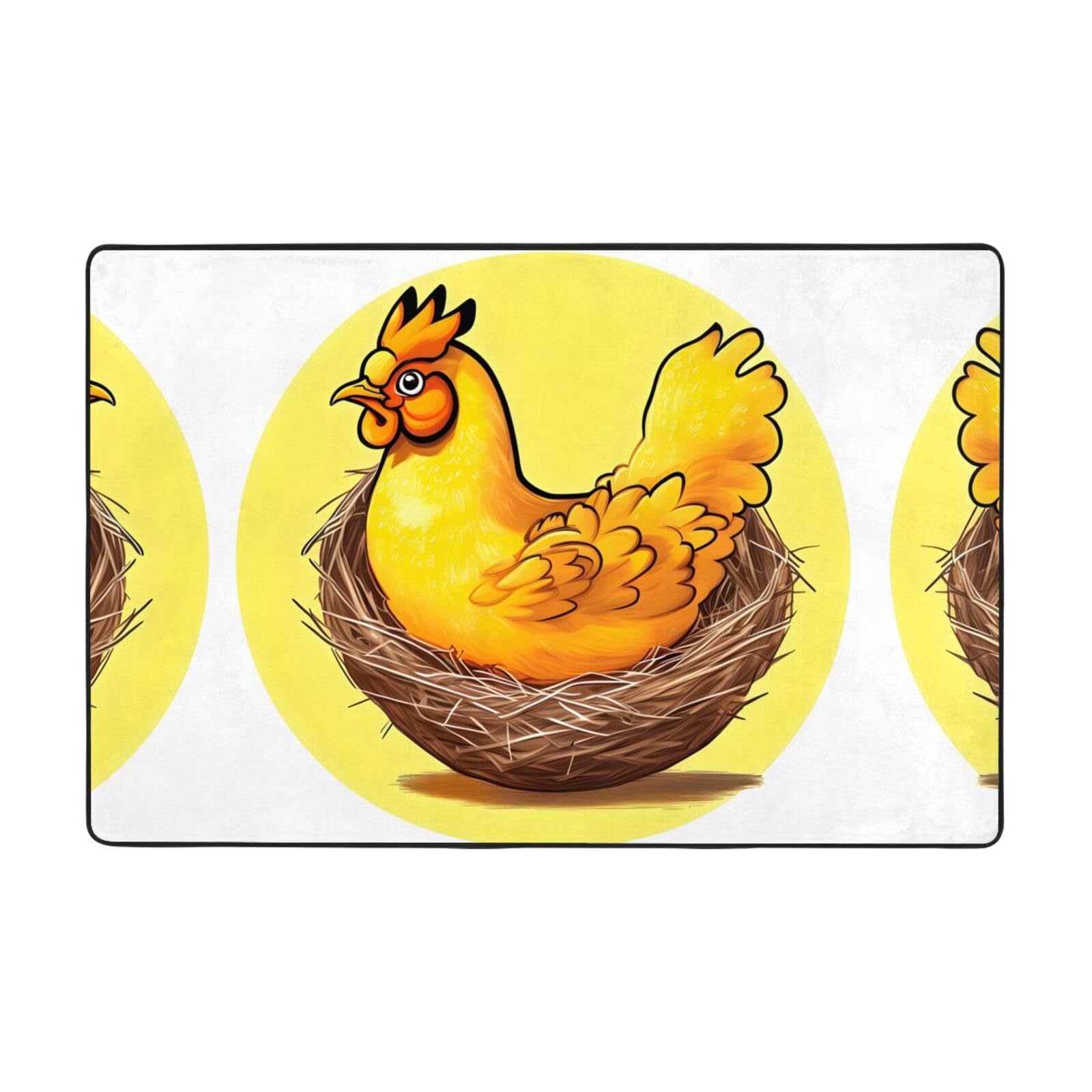 Tapis de sol en flanelle pour décorer la cuisine ou l'entrée avec des motifs de poule