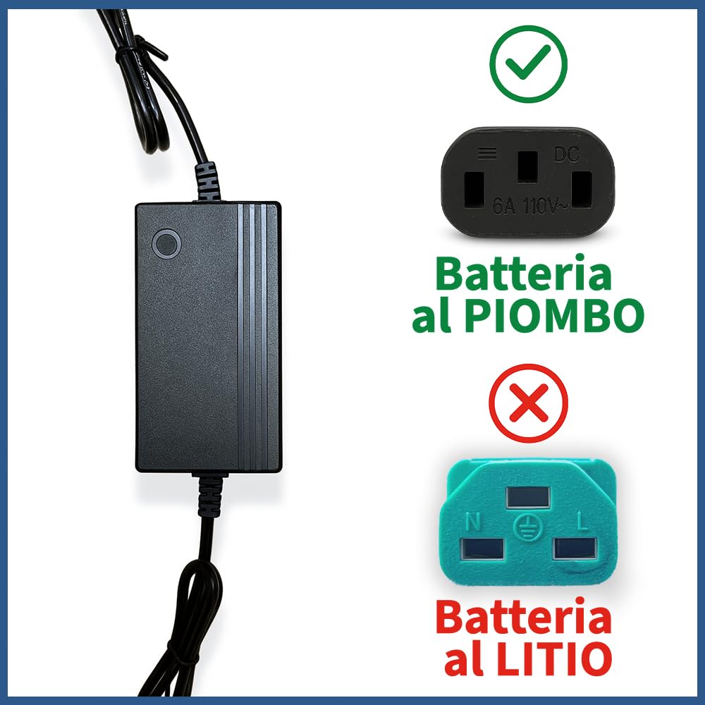 Caricabatteria per Pompa a Batteria al Piombo, Output 12V - 1A-1.2A, Input 230V AC, Indicatore LED, Ricambio Compatibile con Lif Pompa Irroratrice | FERROELETTRA