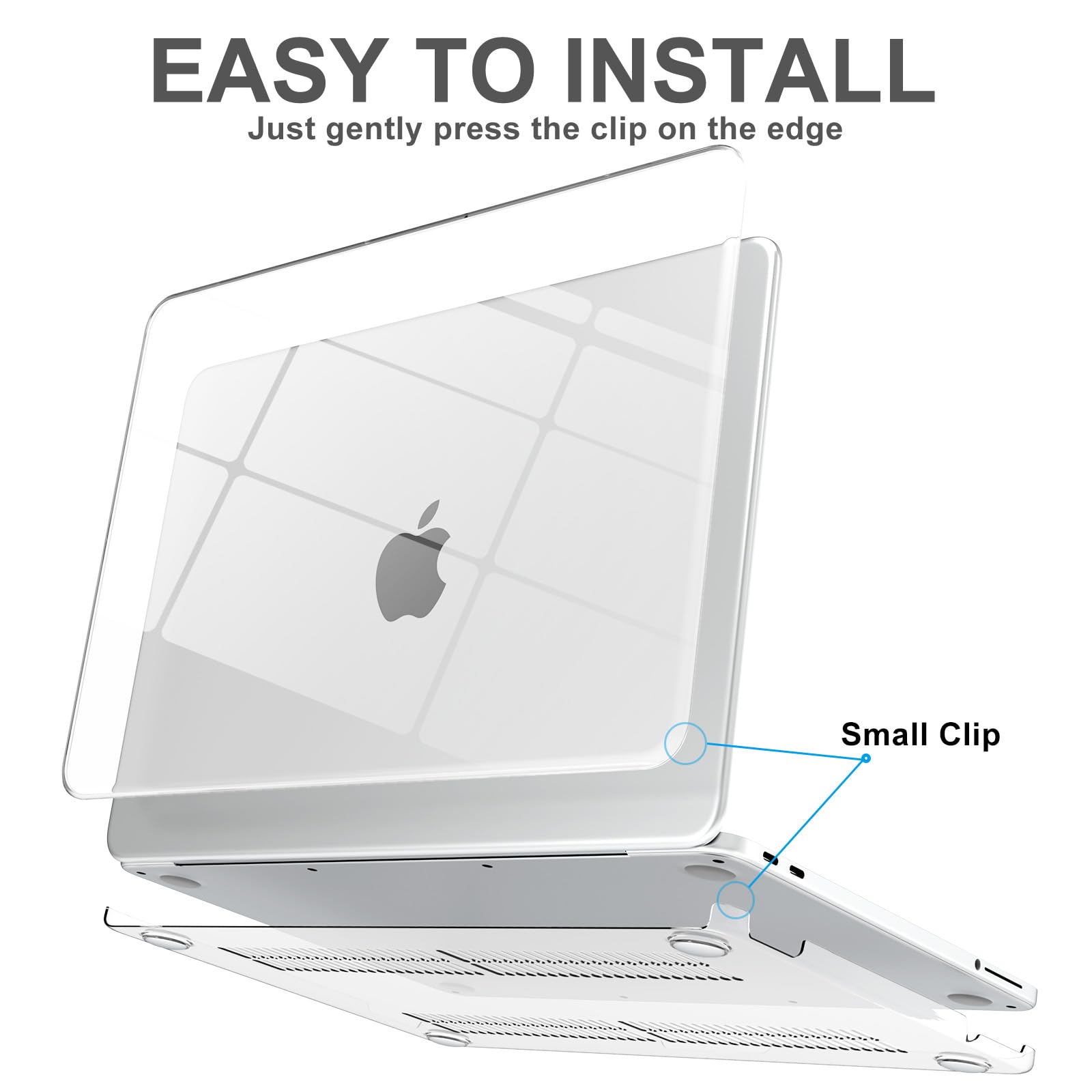 AKIT Funda compatible con MacBook Neo de 13 pulgadas versión 2026, funda rígida de plástico [ultrafina], protector de pantalla y cubierta de teclado para MacBook Neo de 13 pulgadas A3404, transparente