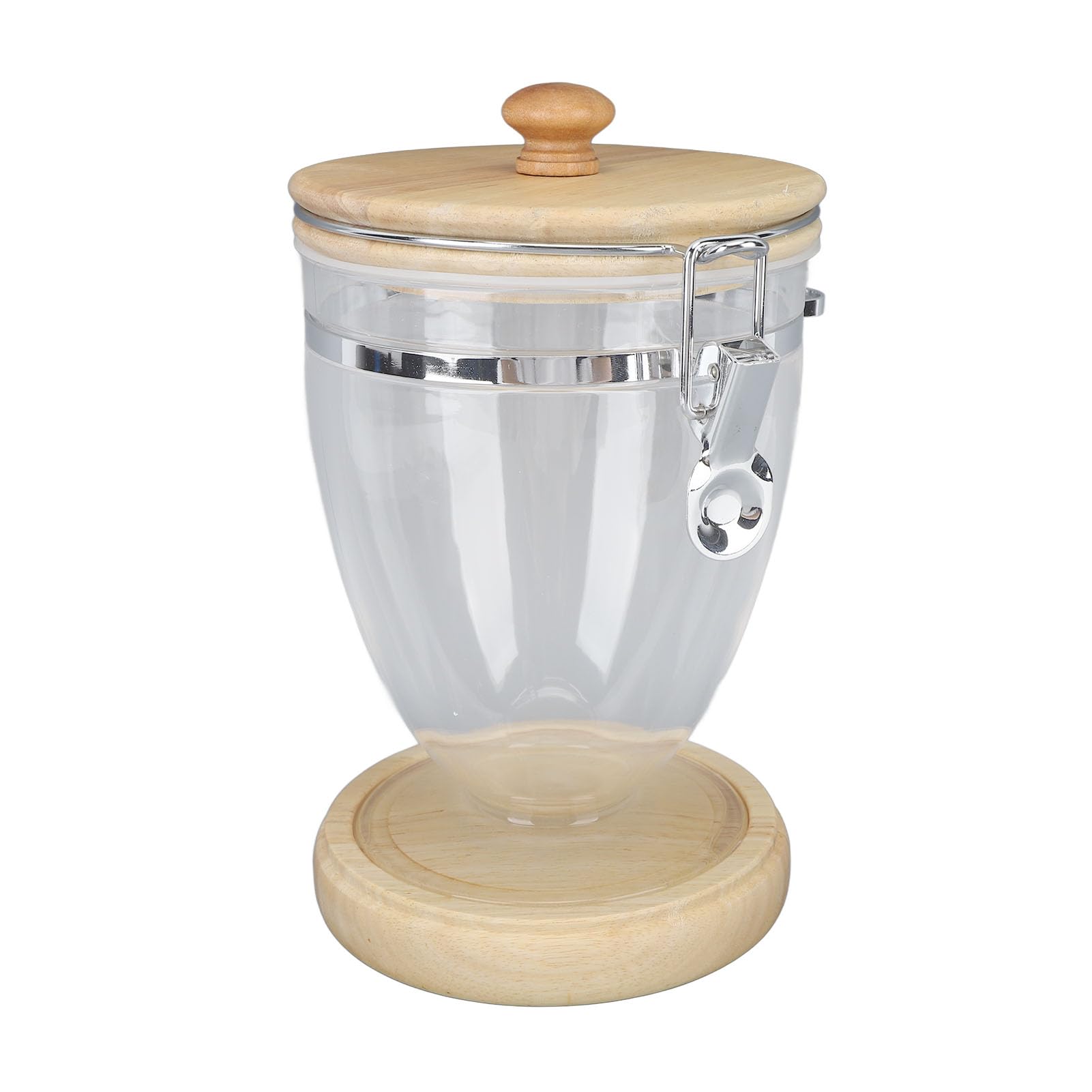 Behälter für Kaffeebohnen, luftdicht, durchsichtig, Vorratsdose mit stabilem Deckel, für losen Tee, Kaffee, Zucker, Nüsse, ABS-Eichenmaterial, 624 g, 22 oz (Klein)
