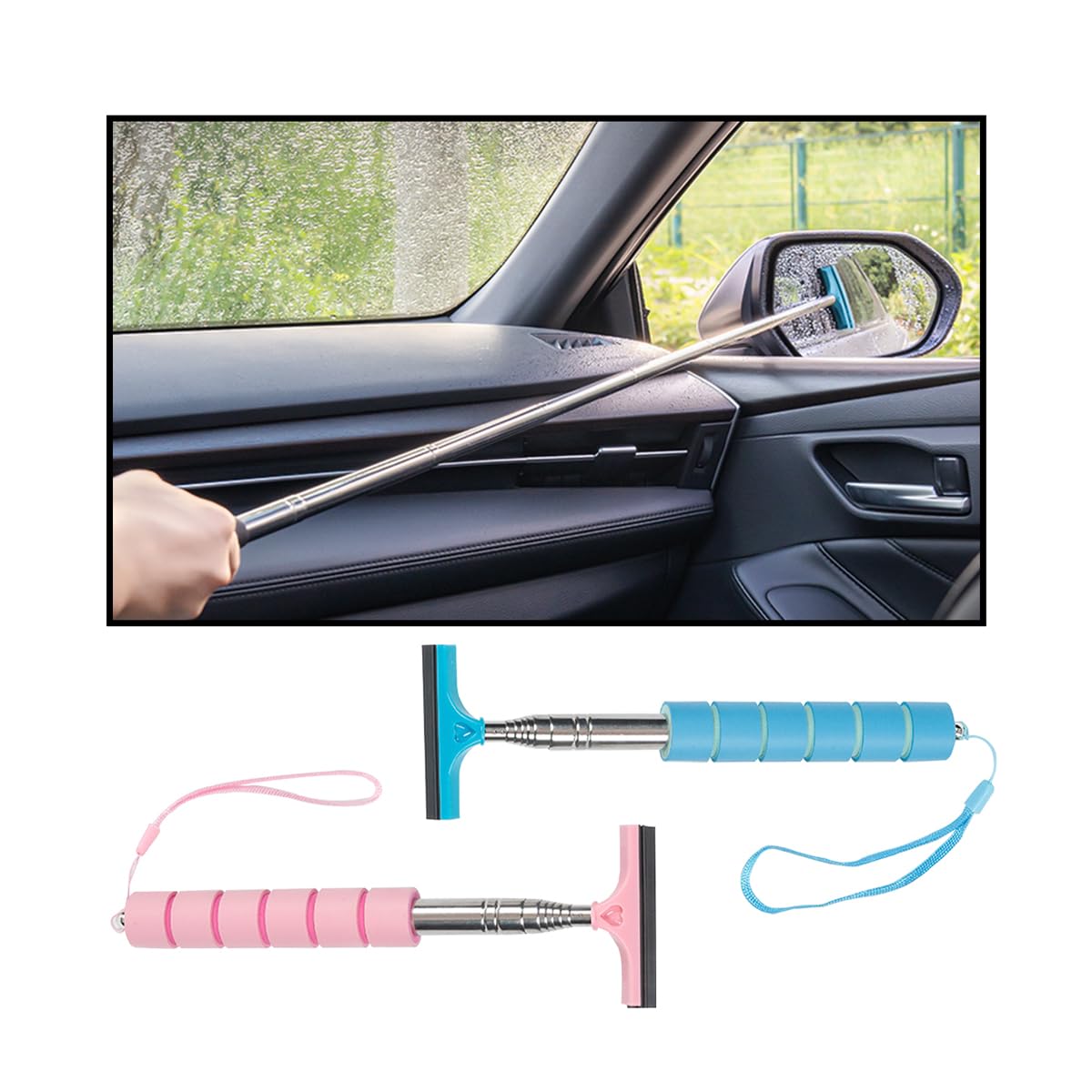Raclette de rétroviseur de voiture : nettoyez la porte en verre de douche sans effort