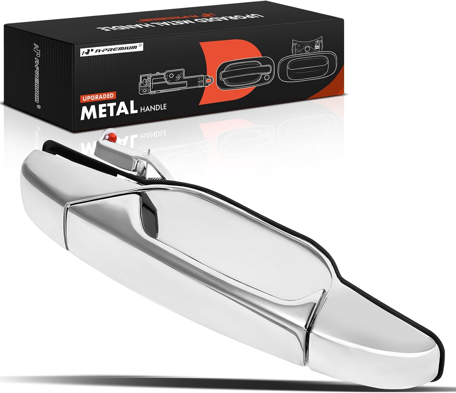 A-Premium Front Right Passenger Side Chrome Exterior Door Handle – Upgraded Metal – Compatible with Chevy, GMC, Cadillac – 2007-2013 Silverado Suburban Avalanche Tahoe Sierra Yukon Escalade – 22738722