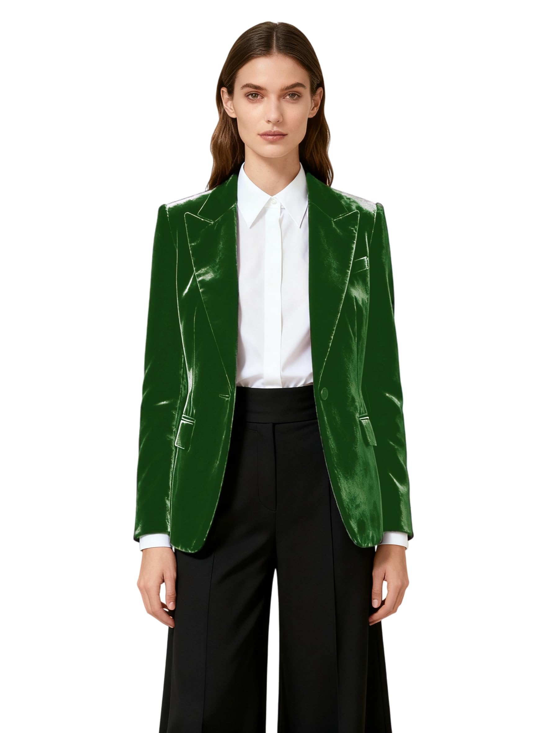 Velvet Jacket Women Blazers Trendy Business Casual Button Up Fall Winter Outerwear Office Work Party