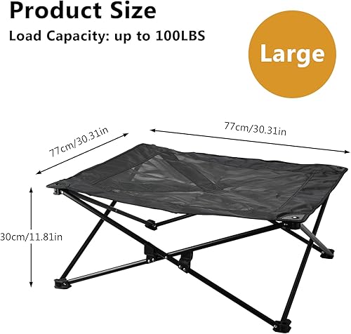 Miniatura 4 de Cama elevada para perros con malla transpirable, cama plegable para perro, cama elevada para mascotas con bolsa de transporte, catre portátil de