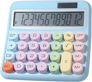 Large Desk Calculator | Large Buttons 12 Digit Calculator,5-inch LCD Display Colorful 15-Degree Tilt Screen Adding Machine...