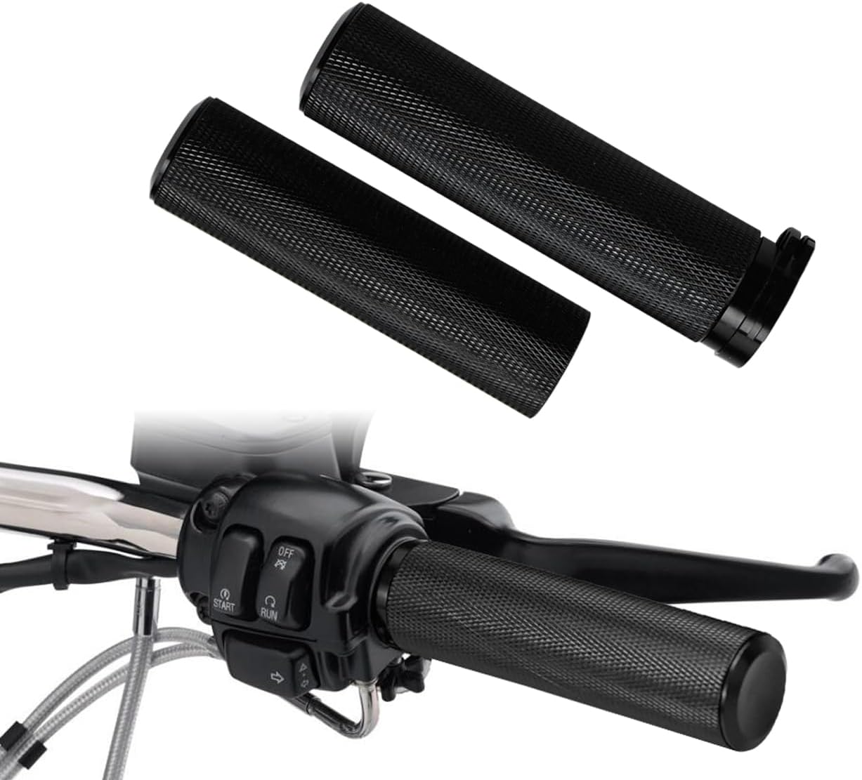 Motorcycle Handlebar Grips for 1" 25mm Hand Grips Aluminum Universal Fit for Harley Touring Dyna Softail Sportster XL 883 1200