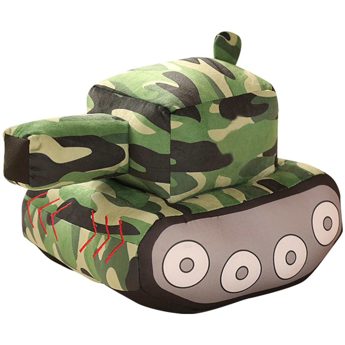 ELAINREN 3D Tank Car Plush Pillow Cartoon Camouflage Tank Stuffed Truck Toy Gifts/19x22x16cm