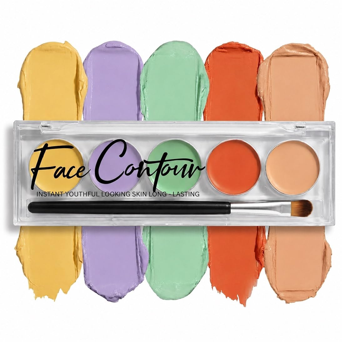 Adbeni Face Contour Cream Palette with Color Correcting Concealer, Highlight & Sculpt Kit, 5 Shade Makeup Palette with Brush for Smooth Blendable Coverage-image-21