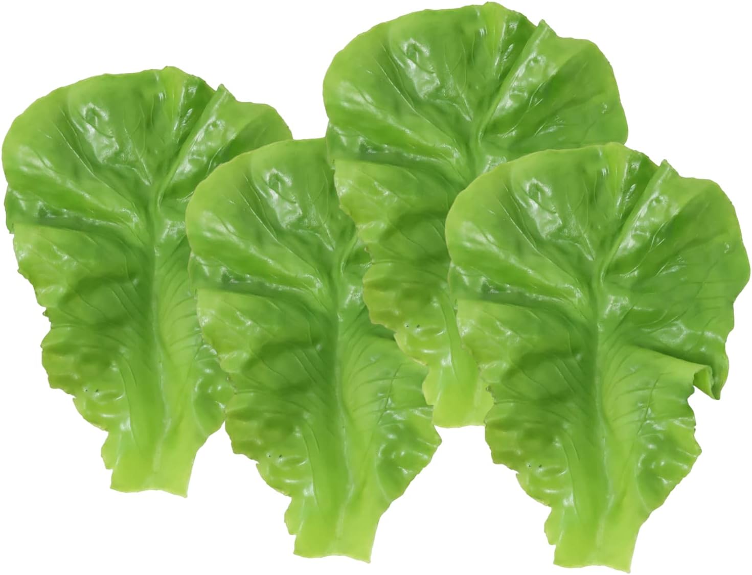 yueton 4PCS Artificial Lettuce Leaves, Realistic Faux Lettuces Fake Vegetables