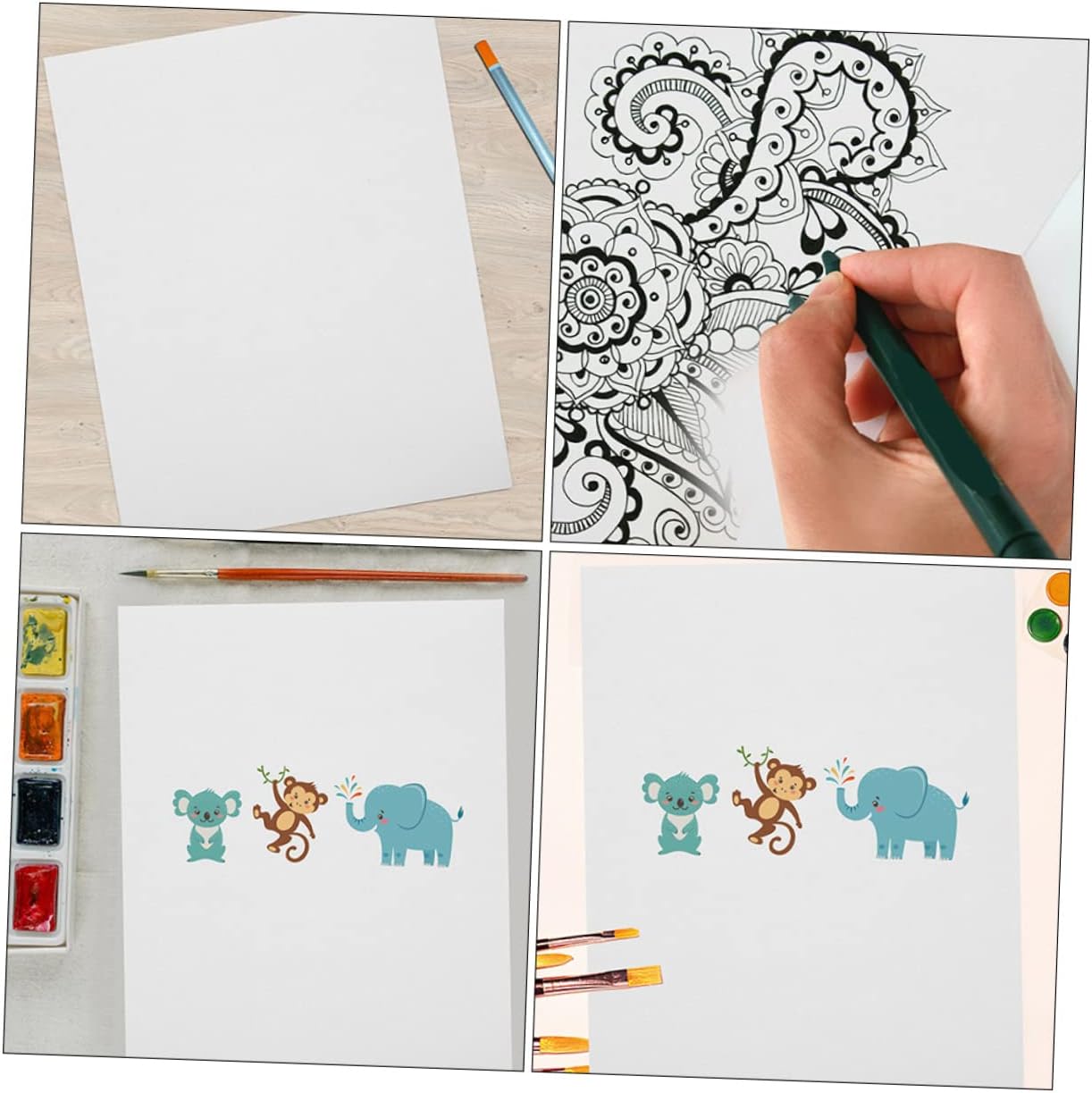 HOMSFOU 100sheets Watercolor for Boys and Girls and Artists Painting Paper for Drawing and Sketching