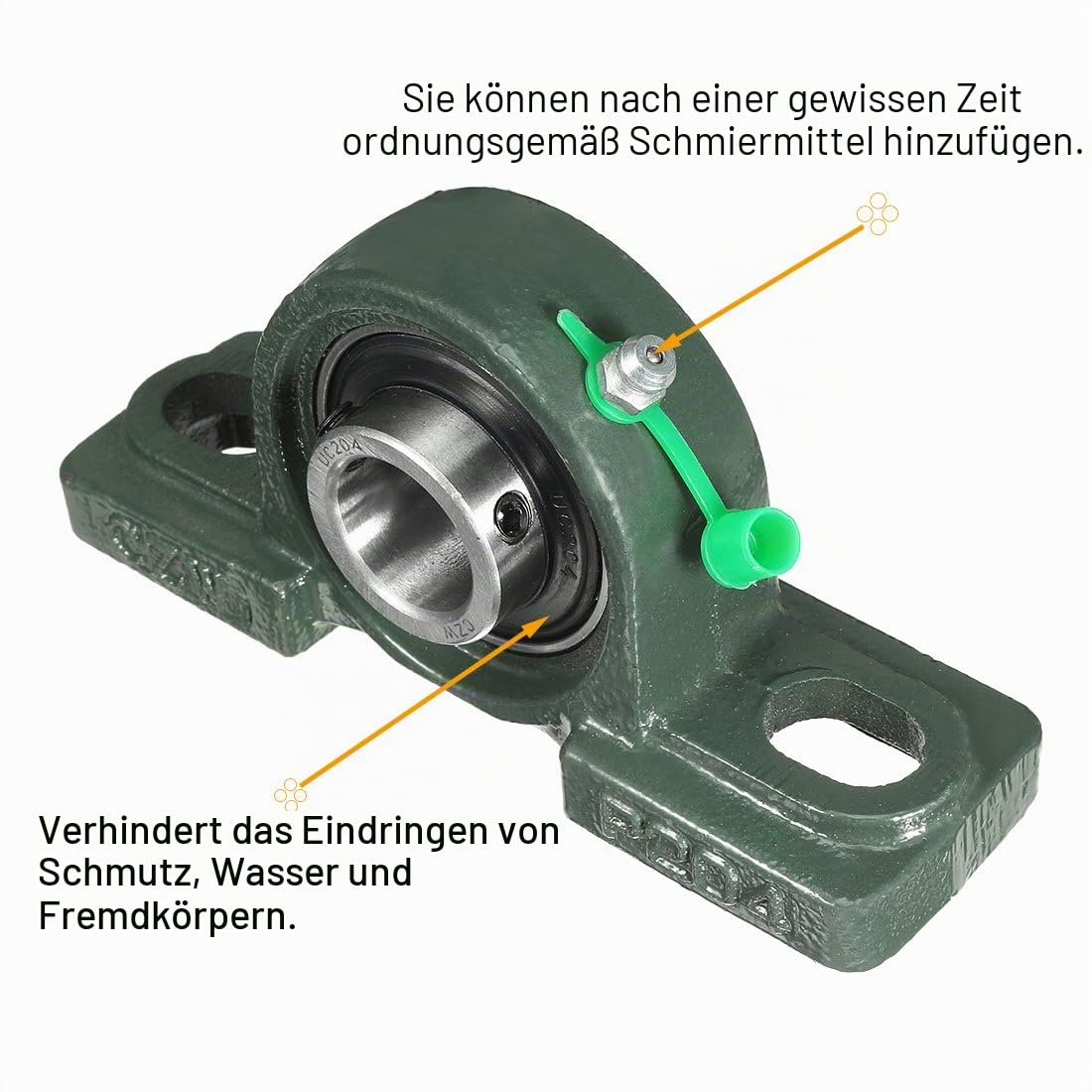sourcing map 2 Stück Selbstausrichtung Stehlager UCP204 20mm montiert Lager DE de
