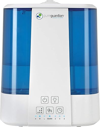 Miniatura 2 de PureGuardian H5225WCA2PK Humidificador ultrasónico de niebla cálida y fría, 100 horas de tiempo de funcionamiento, 2 galones de capacidad del