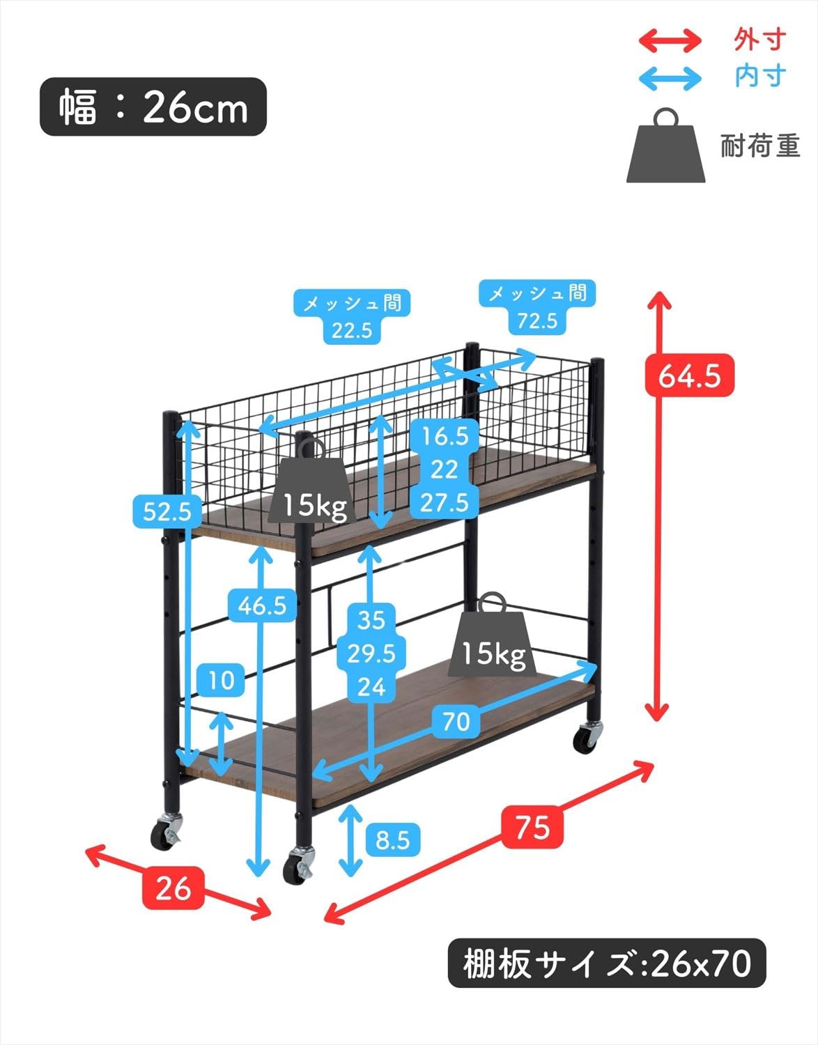AI コの字ラック Amazon｜[山善] 押入れ(クローゼット)収納 ラック 幅26×奥行75×高さ