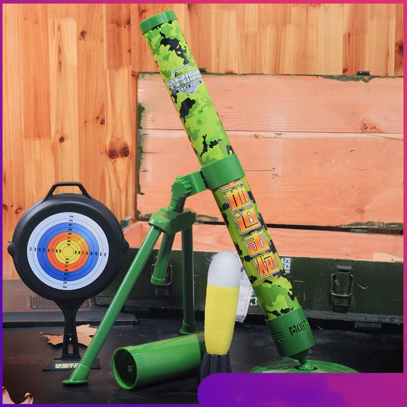 Jouet Mortier Lance-Projectile Enfant – Canon Plastique Vert – Tir Distance 6 M – Cadeau 3 Ans+