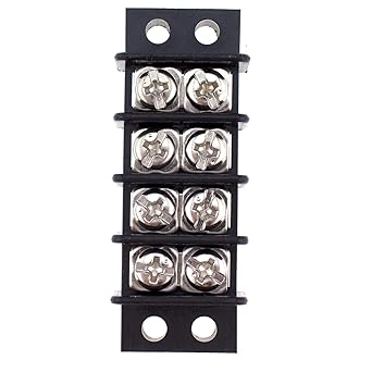 MTQY Marine Terminal Block 4 Gang Double Row Stainless Terminal Blocks, 12-22 AWG Copper, 20A/450V, Spacing 9.5mm