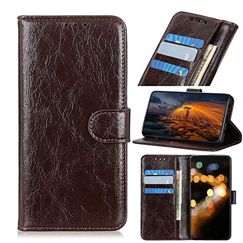 Wuzixi Funda para Nokia 8.1. Ranuras para Tarjetas, PU Cuero Flip Folio Carcasa, con Soporte Plegable Apto para Nokia 8.1 Smartphone.Marrón