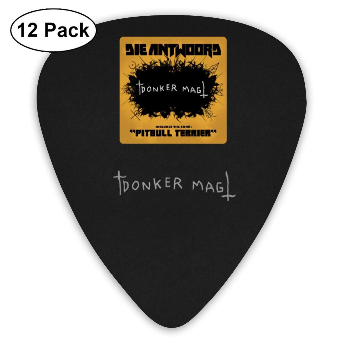 Die Antwoord Donker Mag Celluloid Guitar Picks Plectrums (12 Pack) for Electric Guitar, Acoustic Guitar, Mandolin, and Guitar Bass