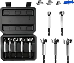 CSOOM Forstner Drill Bit for Woodworking - 5 Pieces, Forstner Bit, Wood Drill for Holes, Hinge Cutter for Hardwood, Plastic, Plywood