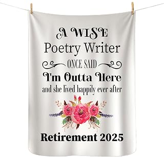 DesiDD Poetry Writer Retirement Blanket 2025 for Women - Gifts for Retired Staff Employee Boss Manager Farewell Party Decoration for Lady Female Her - Sherpa Fleece 50x60 - Bed Sofa Couch