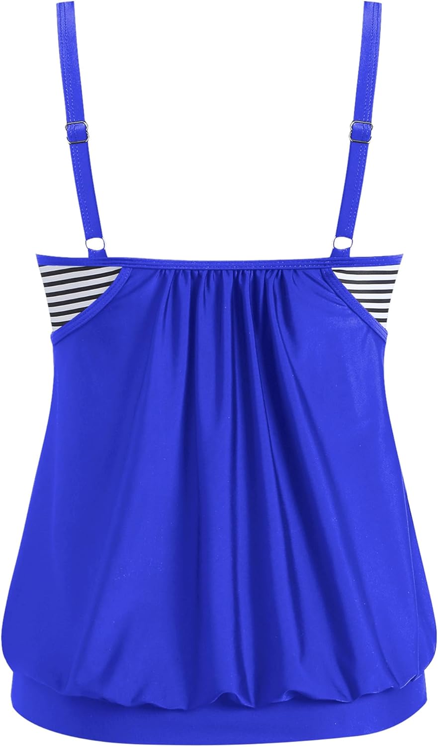 ZAFUL Womens Tankini Tops Blouson Tummy Control Swim Top Loose Fit Bathing Suit Top No Bottom - Image 3