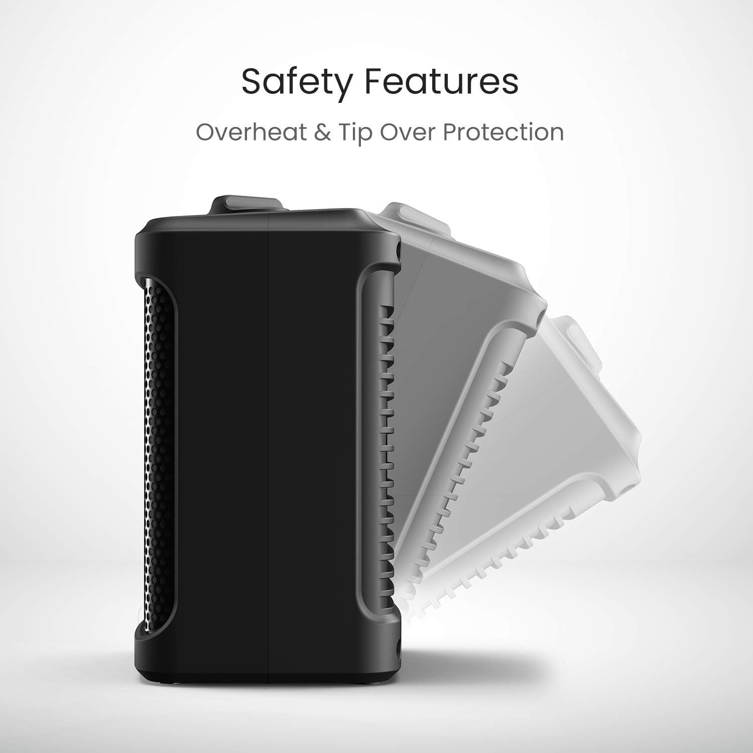 review Pro Breeze Space Heater – 1500W Electric Heater with 3 Operating Modes and Adjustable Thermostat - Room Heater for Bedroom, Home, Office and Under Desk - Black