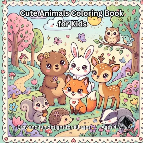 Cute Animals Coloring Book for Kids
