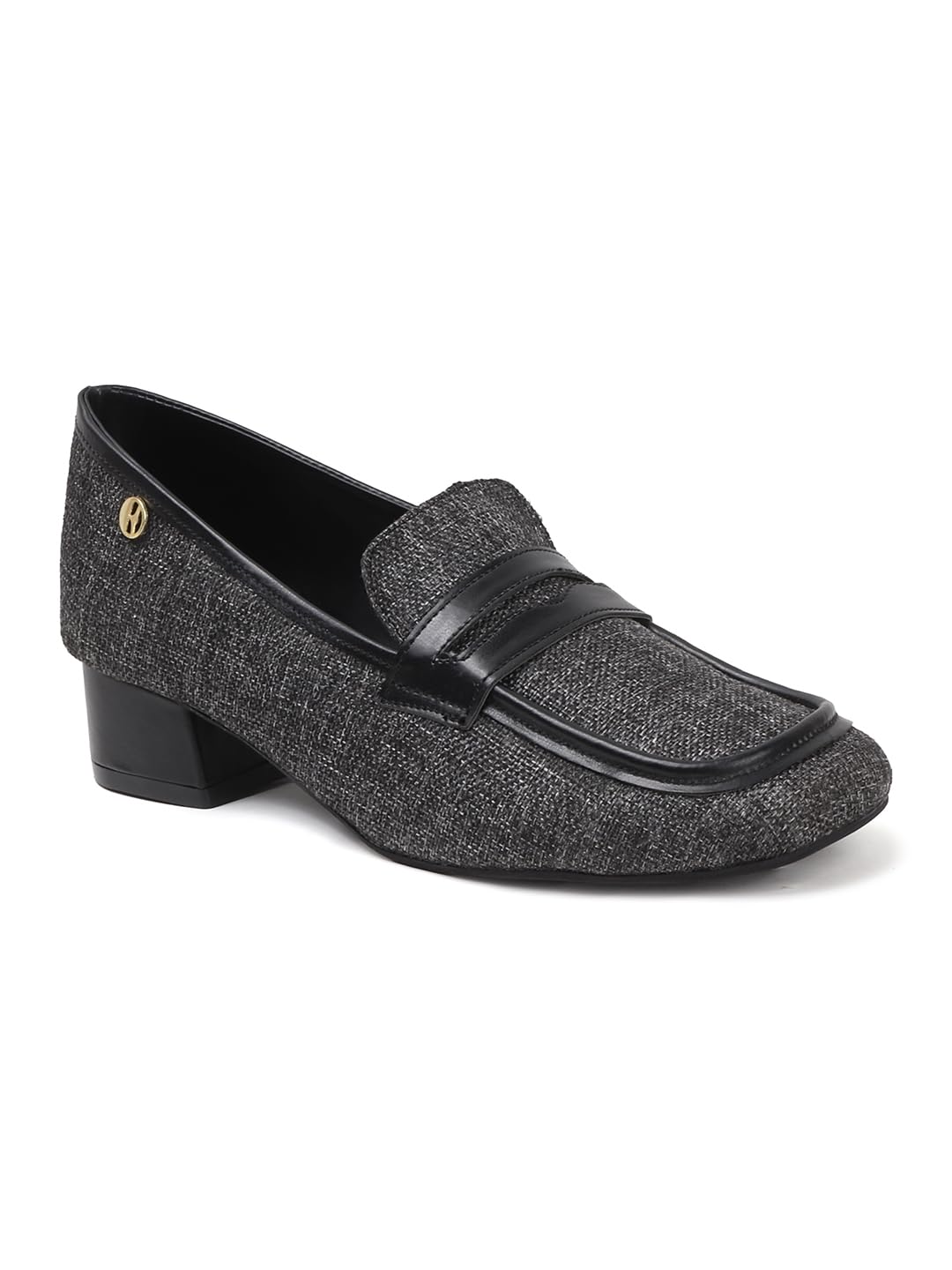 elle Women's Block Heel Loafers with Textile Finish and Penny Strap-picture-48