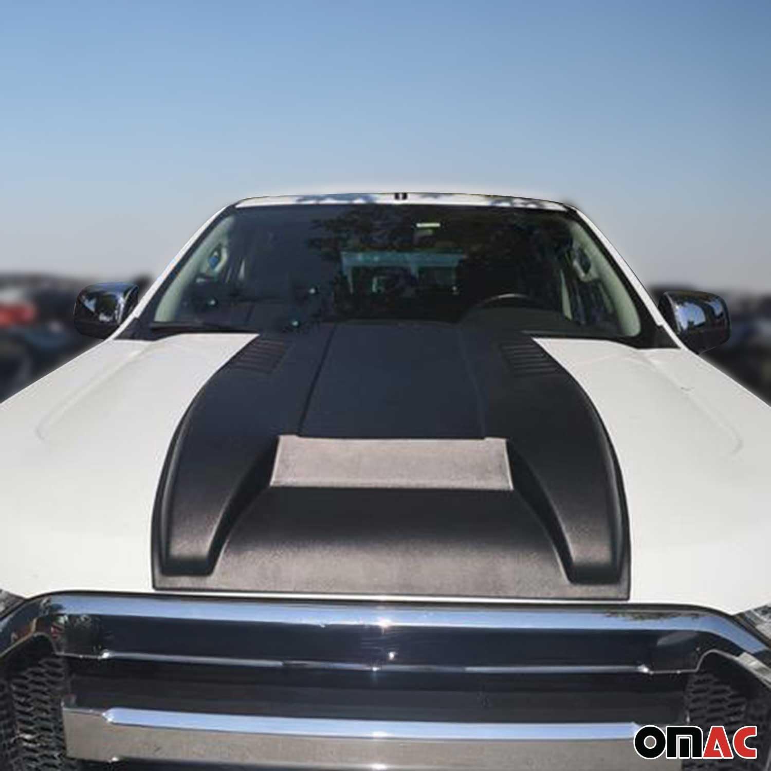 OMAC Hood Scoop Vent Air Flow Intake for Ford Ranger 2019-2023 Black 1 Pc