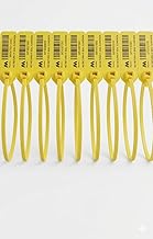 Security Seal Tags for E-Commerce, Yellow Plastic Tags for Clothing, Bags, Apparel Pack of 100 Seal