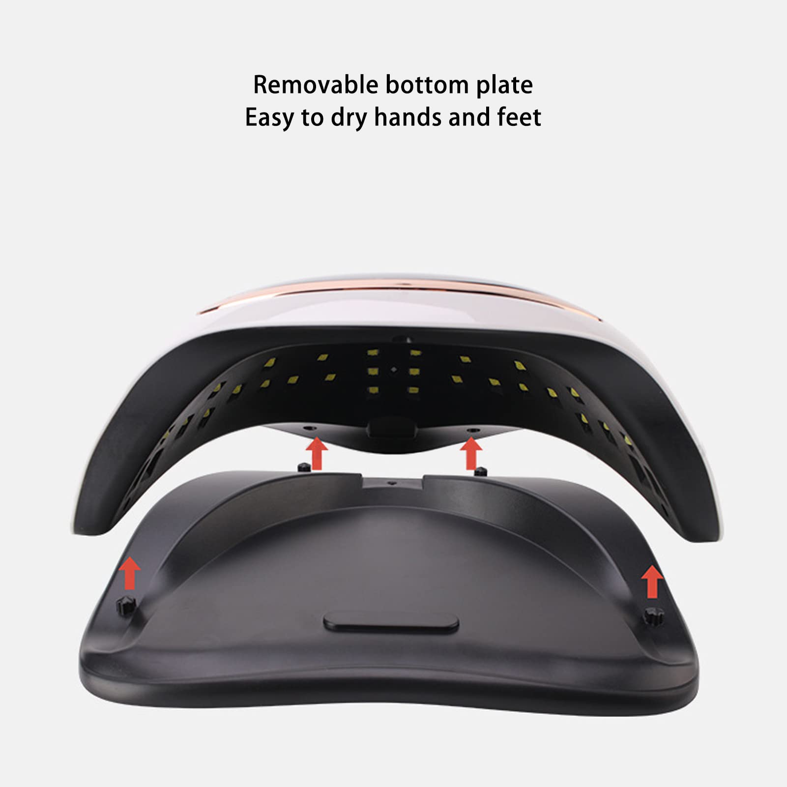Lampe à ongles UV LED 100-240V 168W Lampe à ongles en gel à 4 temps Prise UE