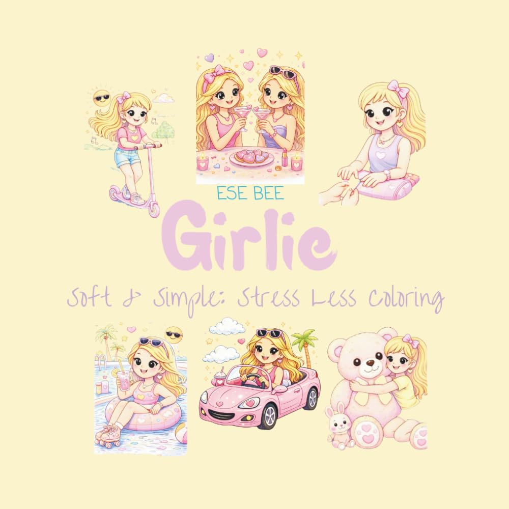 Girlie: Soft & Simple: Stress Less Coloring