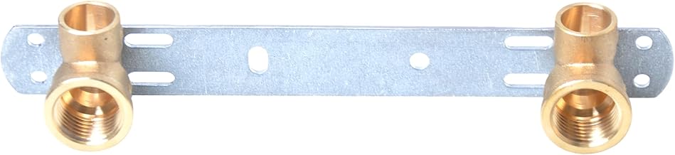 Aqbau® Montageeinheit, Montageplatte, Wandscheibe Für Badezimmerarmaturen, Wasser Trinkwasser Messing Metall, Montageplatte wasseranschluss 1/2 x 15mm" Abstandsmaß von 150 mm