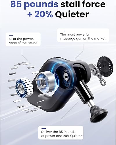 Miniatura 4 de BOB AND BRAD Pistola de masaje D6 Pro Plus con calor, percusión de tejido profundo con amplitud de 0.630 in, pistola masajeadora muscular