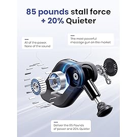 BOB AND BRAD D6 Pro Plus Massage Gun with Heat, Deep Tissue Percussion with 16mm Amplitude, Professional Muscle Massager Gun for Athletes, Quiet Electric Handheld Massager