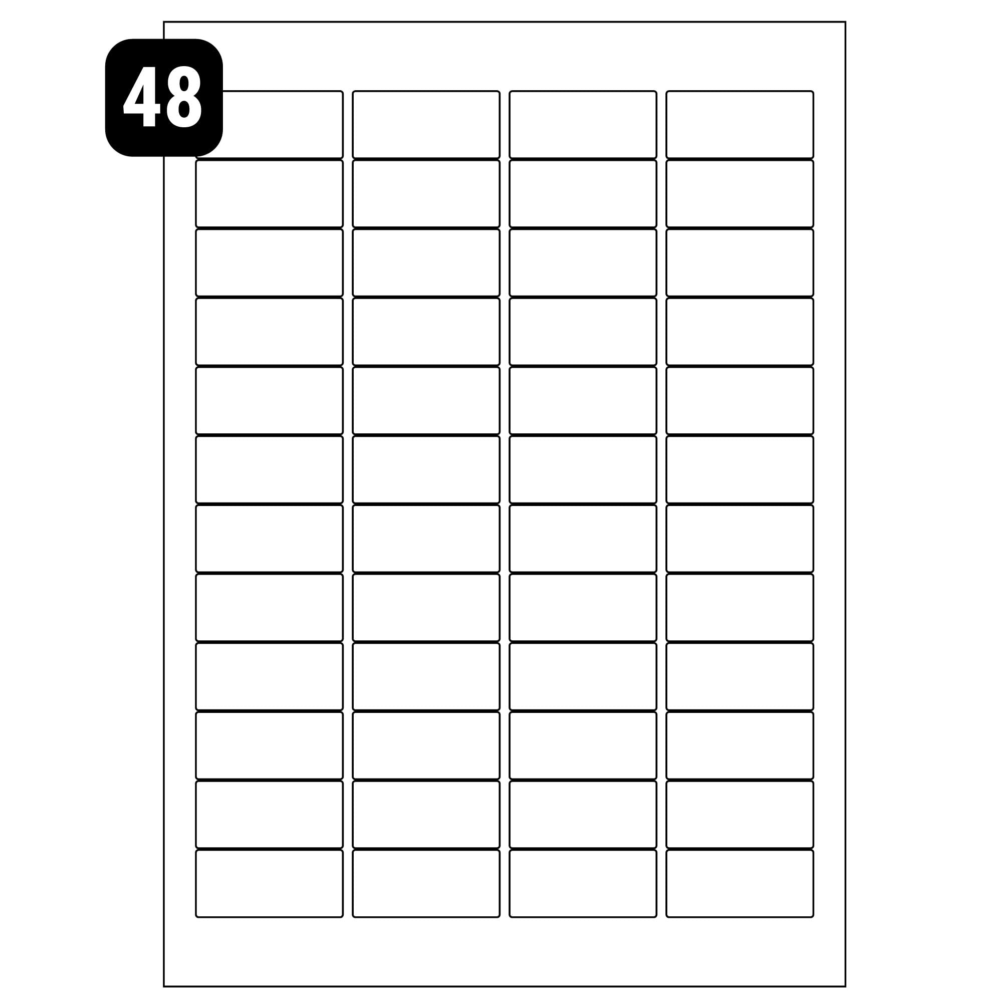 Self Adhesive Address Mailing Labels, Compatible with Inkjet and Laser Printers – with Permanent Adhesive (48 Rectangle Label PER Sheet (250 Sheets))