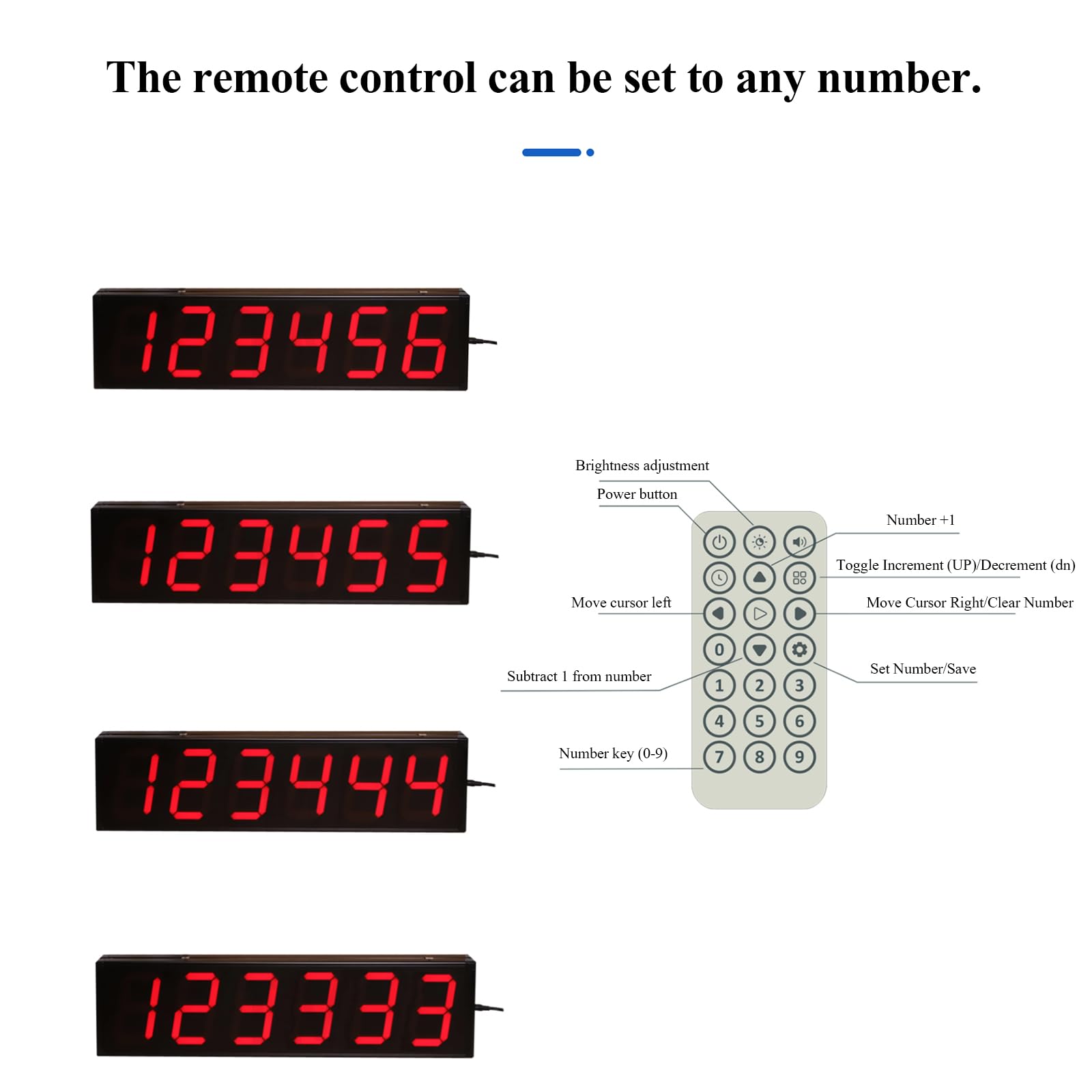 Contatore manuale a LED Up/Down con telecomando, display a 4 cifre, impostazione numerica arbitraria, funzione di memoria di spegnimento, compatibile con vari sensori