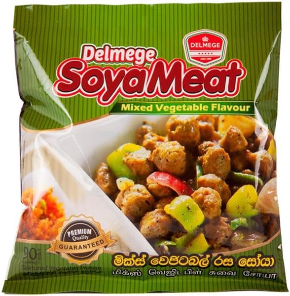 Delmege Soya Meat | Authentic Sri Lankan taste | (Mix Vegetable flavour, Pack of 5)