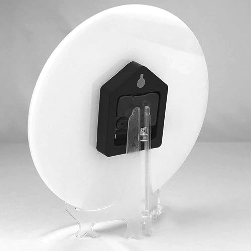 Miniatura 6 de Reloj de pared geométrico irregular blanco, gris, negro y rojo, impermeable, reloj de pared redondo duradero con manecillas de números romanos para