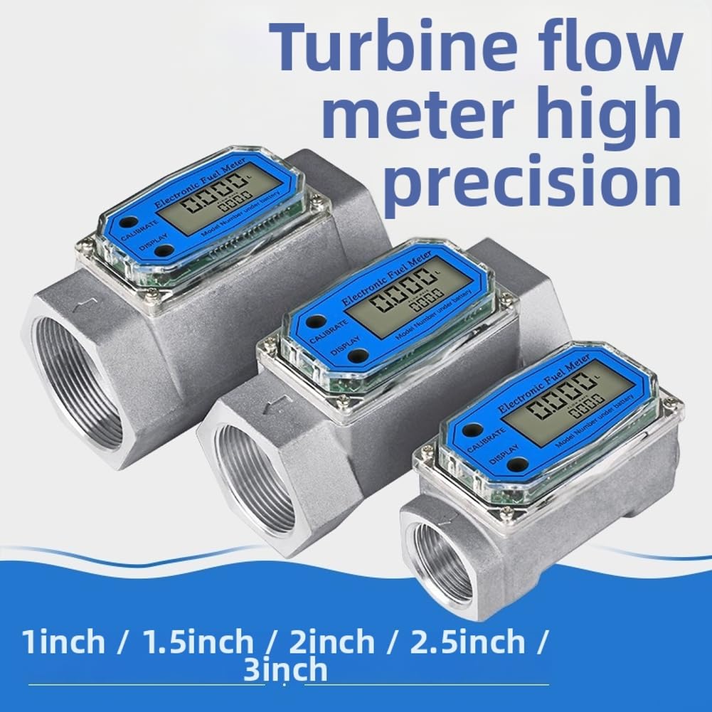 Medidor de flujo electrónico de turbina de alta precisión para agua diesel de queroseno con pantalla dual y cuerpo de acero inoxidable 304 (1,5 pulgadas)