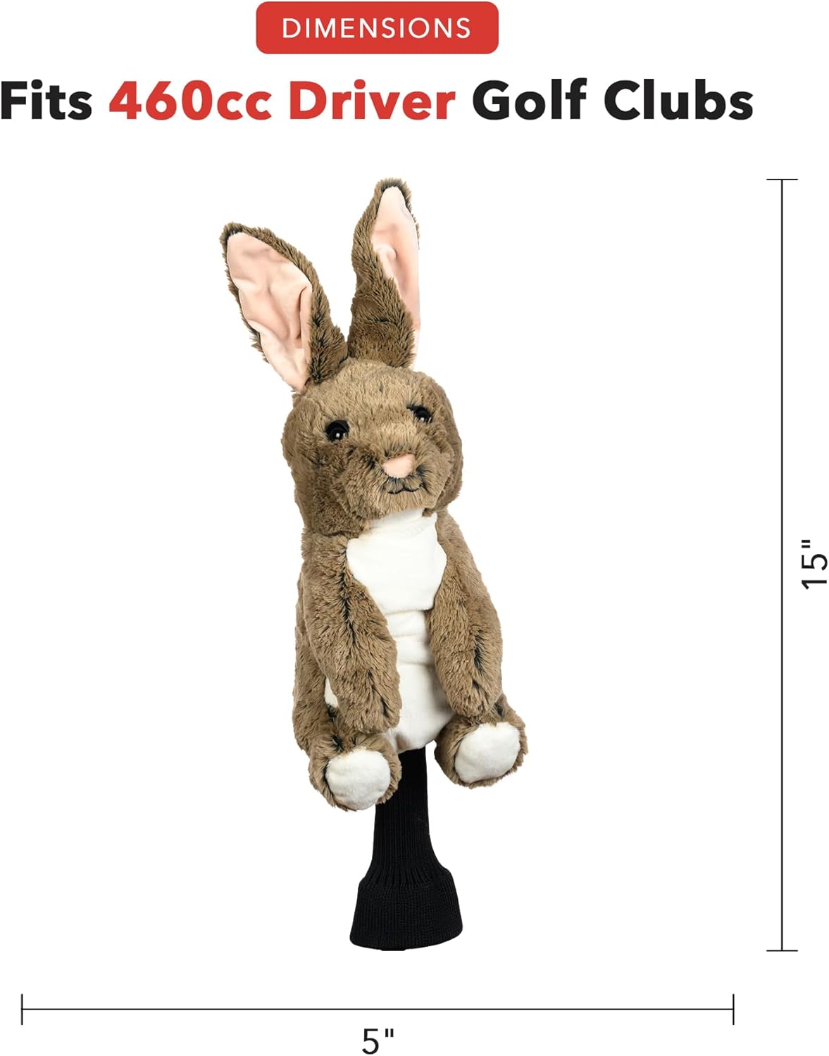 Daphne's Headcovers Rabbit Driver Headcover | Funny Golf Club Covers | Golf Head Covers for Drivers | Stylish Golf Club Head Covers | Golf Driver Covers | Men’s & Women’s Driver Headcover